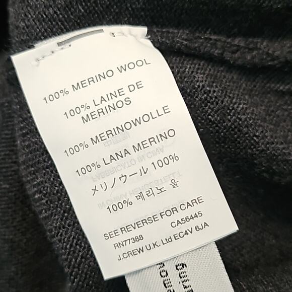New J. Crew Merino Wool Slim Sweater Large heathered black - Picture 4 of 5